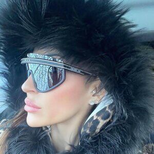 Dior DIORCLUB M2U 31B8 Shield Sunglasses - Matte Navy Blue